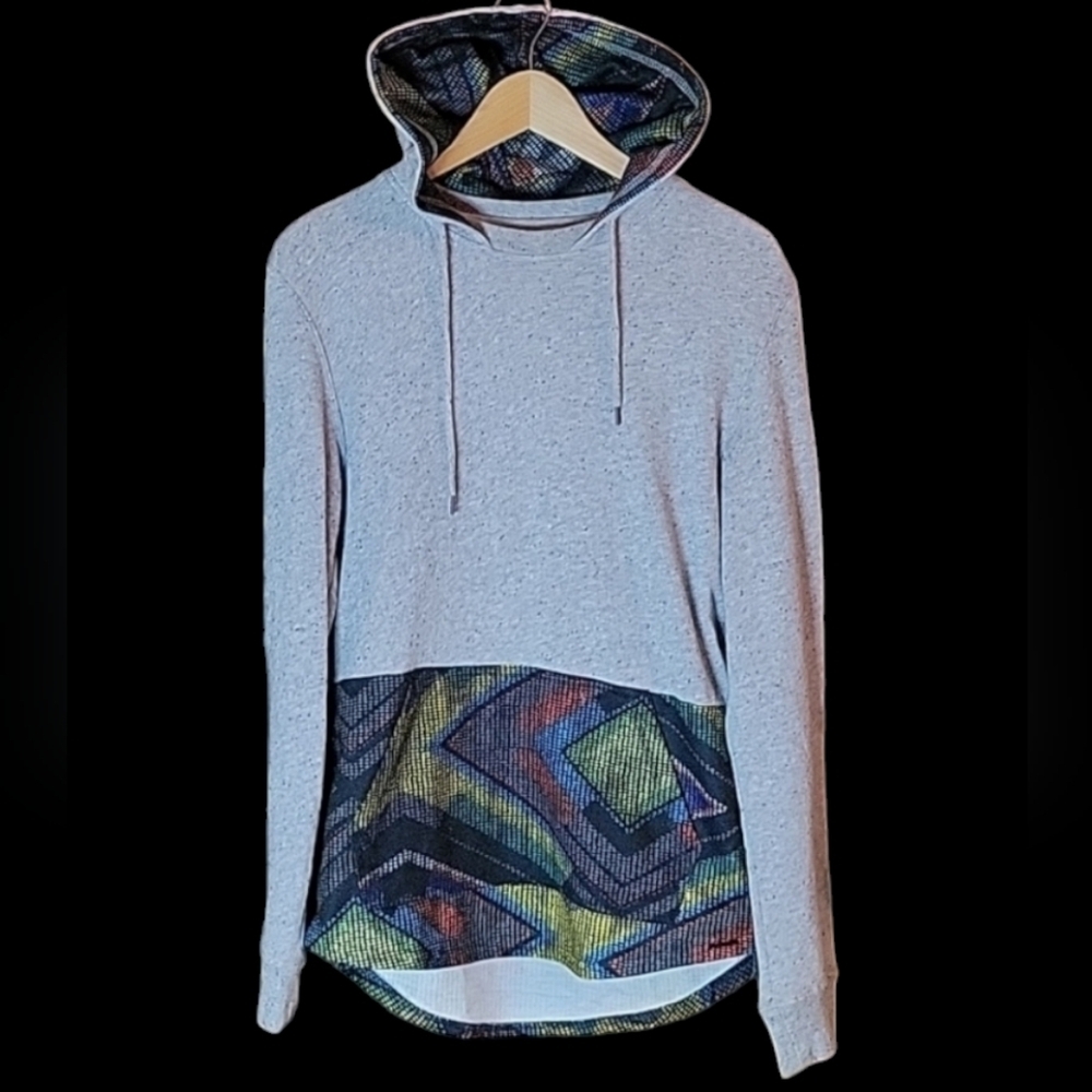 On The Byas Men's Gray and Multi-Color Hoodie